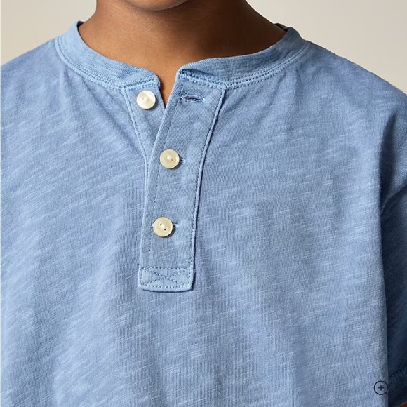 J crew creek blue Kids' short-sleeve garment-dyed henley - Picture 2 of 4